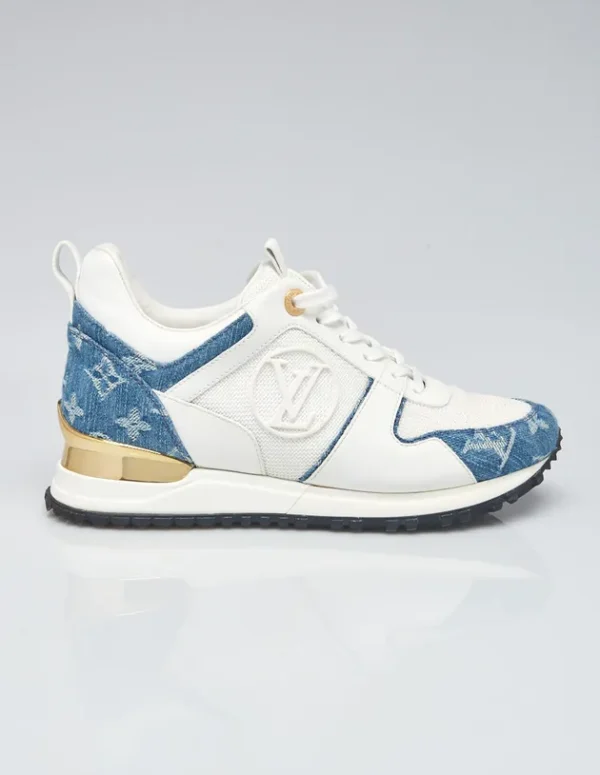 Louis Vuitton Run Away Sneakers In White And Blue