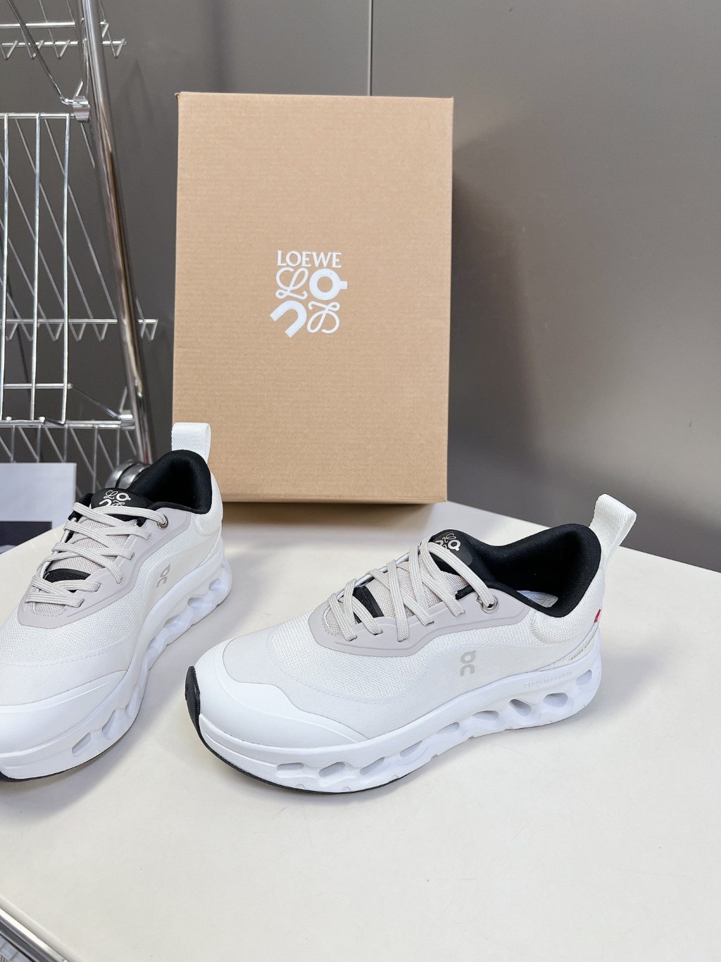 LOEWE x On Cloudtilt 2.0 Sneakers In White And Black - Image 2