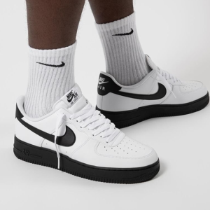 Nike Air Force 1 Sneakers In White, And Black Sole