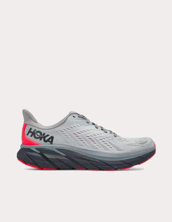 Hoka One One Clifton 8 Sneakers In Sharkskin And Diva Pink