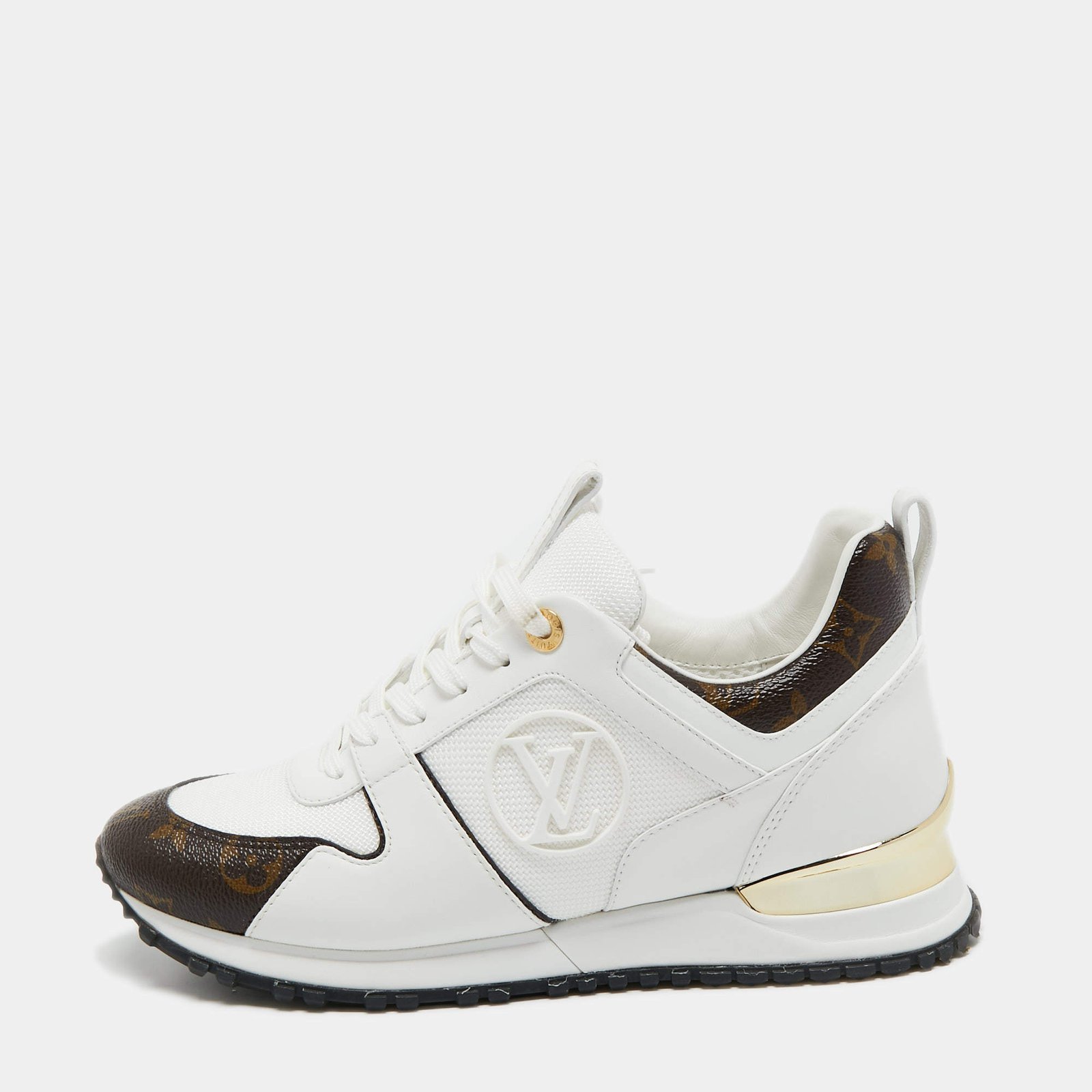 Louis Vuitton Run Away Sneakers In White And Brown