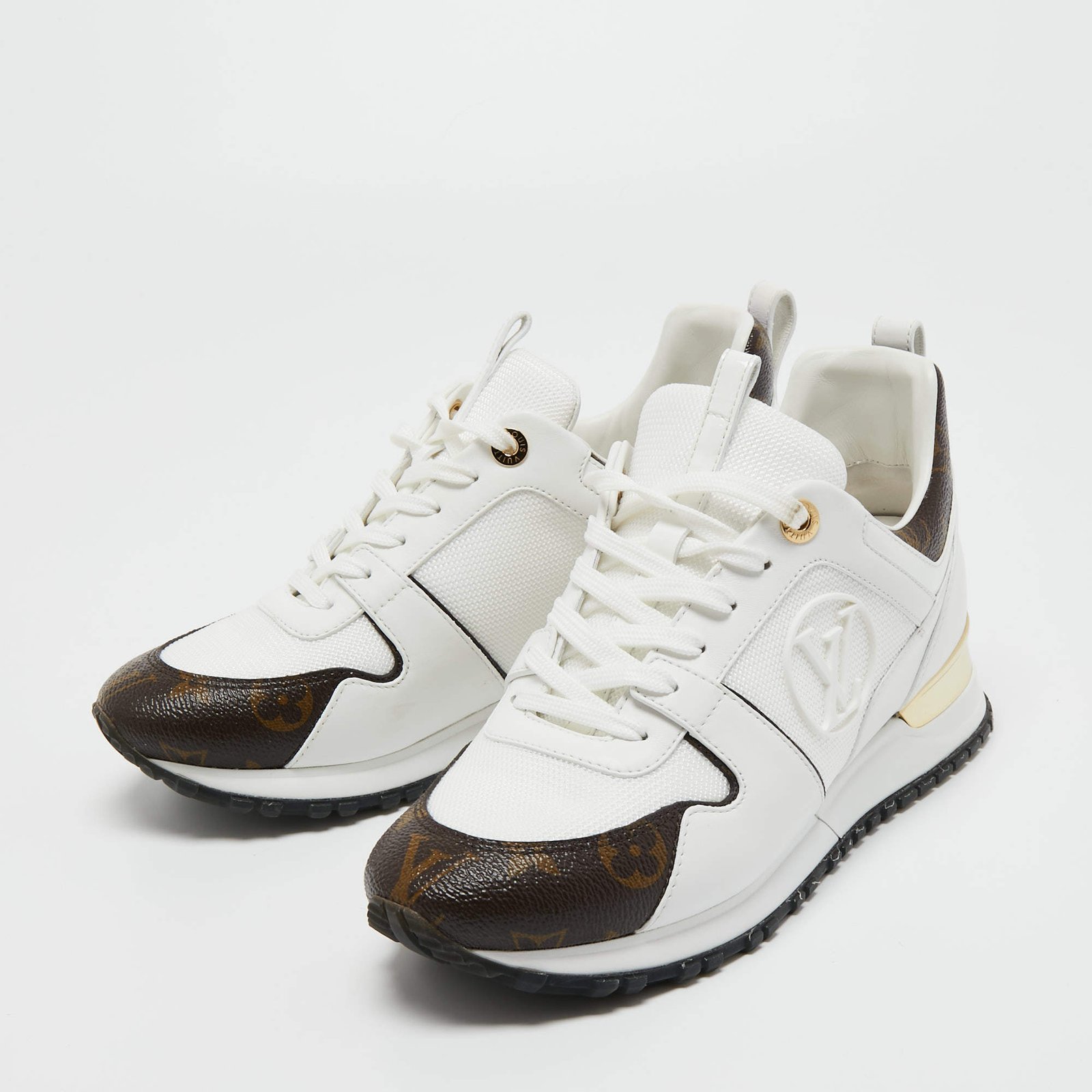 Louis Vuitton Run Away Sneakers In White And Brown - Image 4